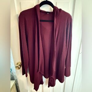 Torrid - Waffle Open Front Hooded Cardigan